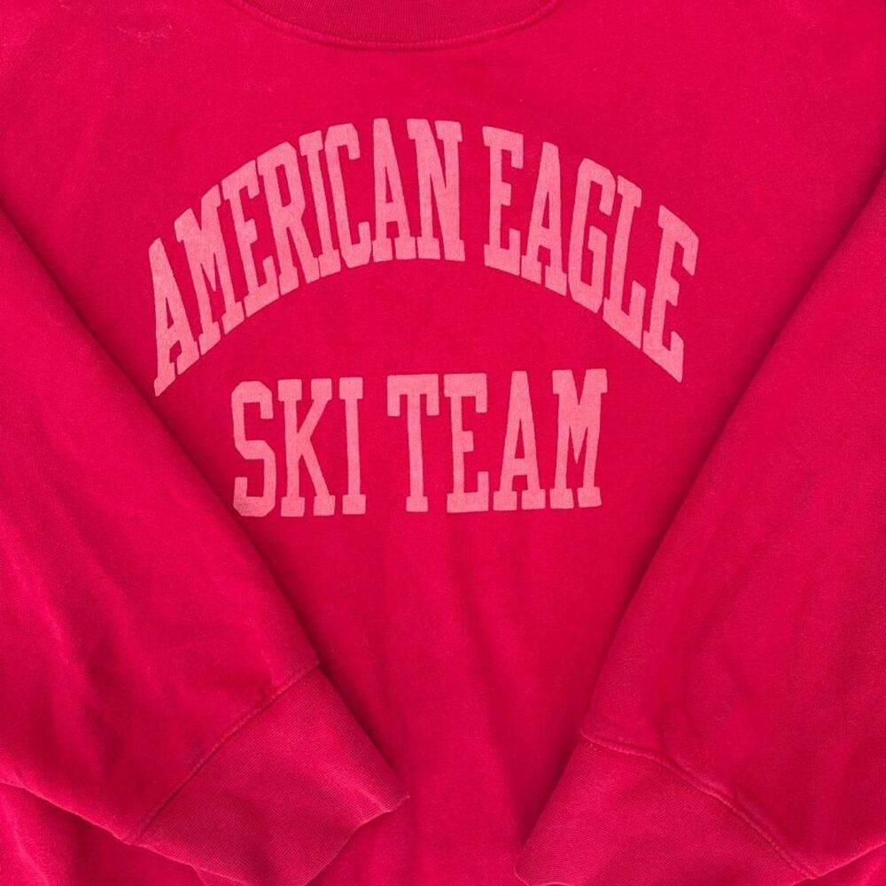 American-eagle Men's Red and Pink Sweatshirt